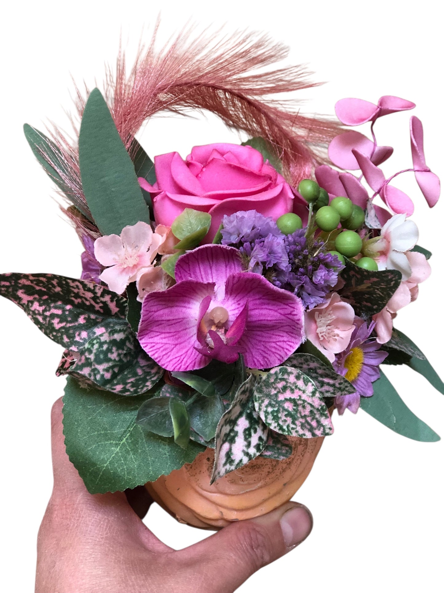 Mini potje met bloemetjes zijden | Zoetje