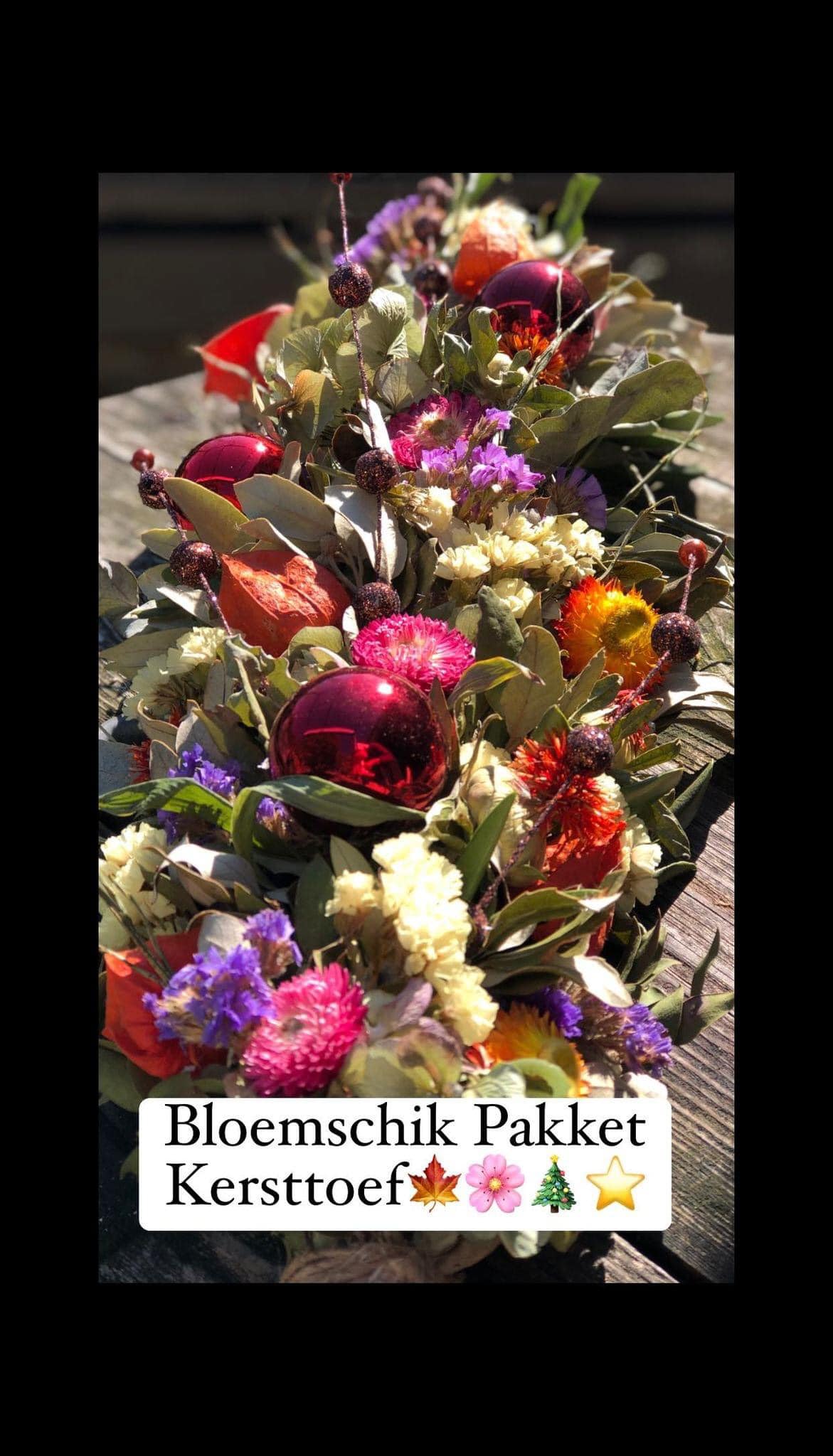 kerstworkshop| droogbloempakket| kerstdiy|diy kerst| bloemschikken thuis| bloemschik pakket|magical flower|personeelsuitje|vriendinnendag|familiedag