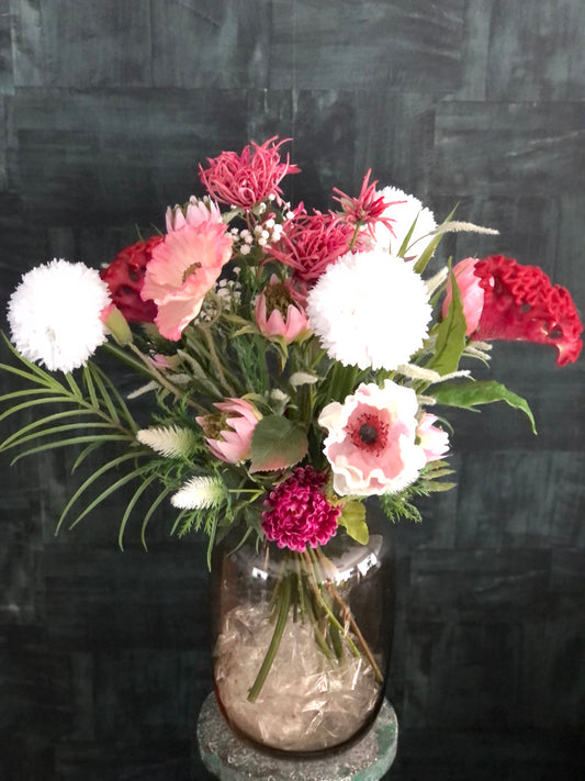 Zijden bloemen| zijdebloemen| kunst bloemen| nepbloemenin vaas