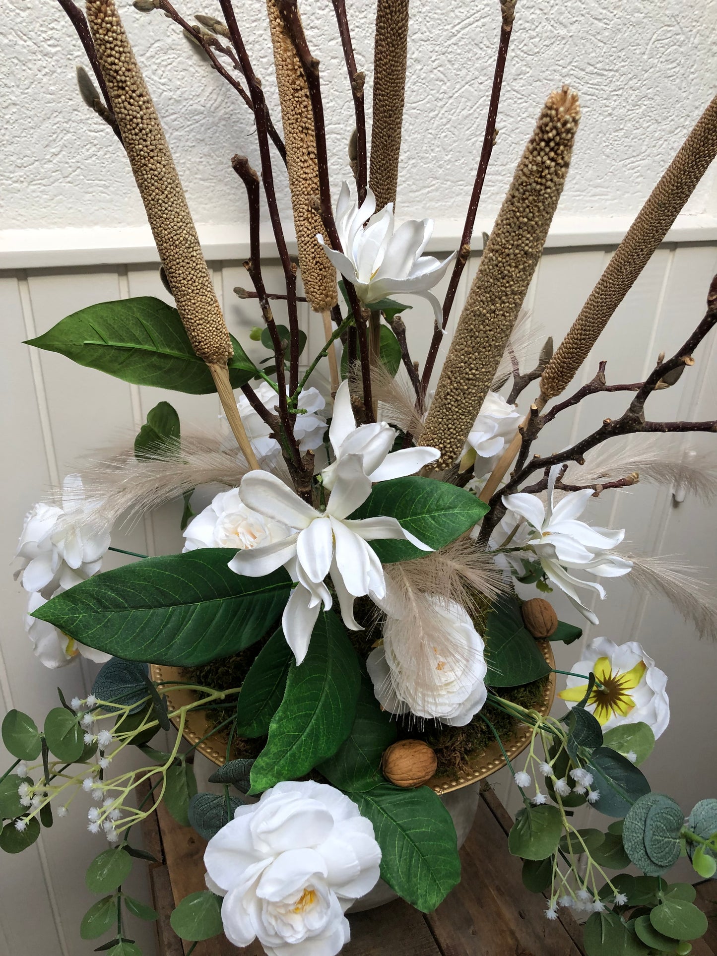Bloemstuk zijdenbloemen arrangement | Magnolia