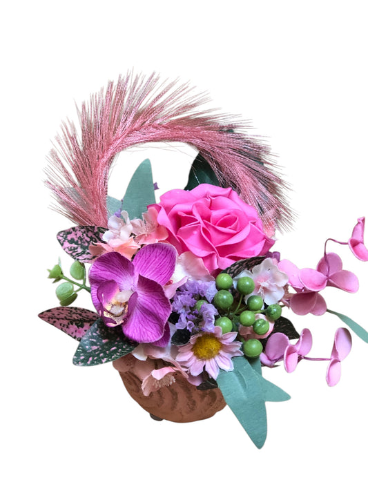 Mini potje met bloemetjes zijden | Zoetje
