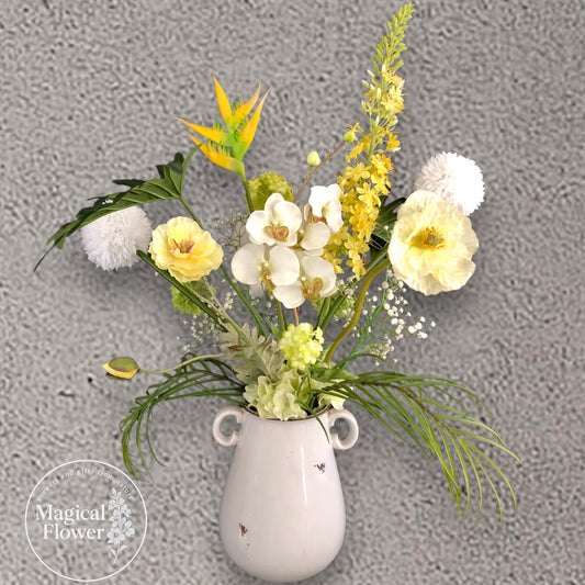 Zijden Bloemen Boeket - Met Vaas