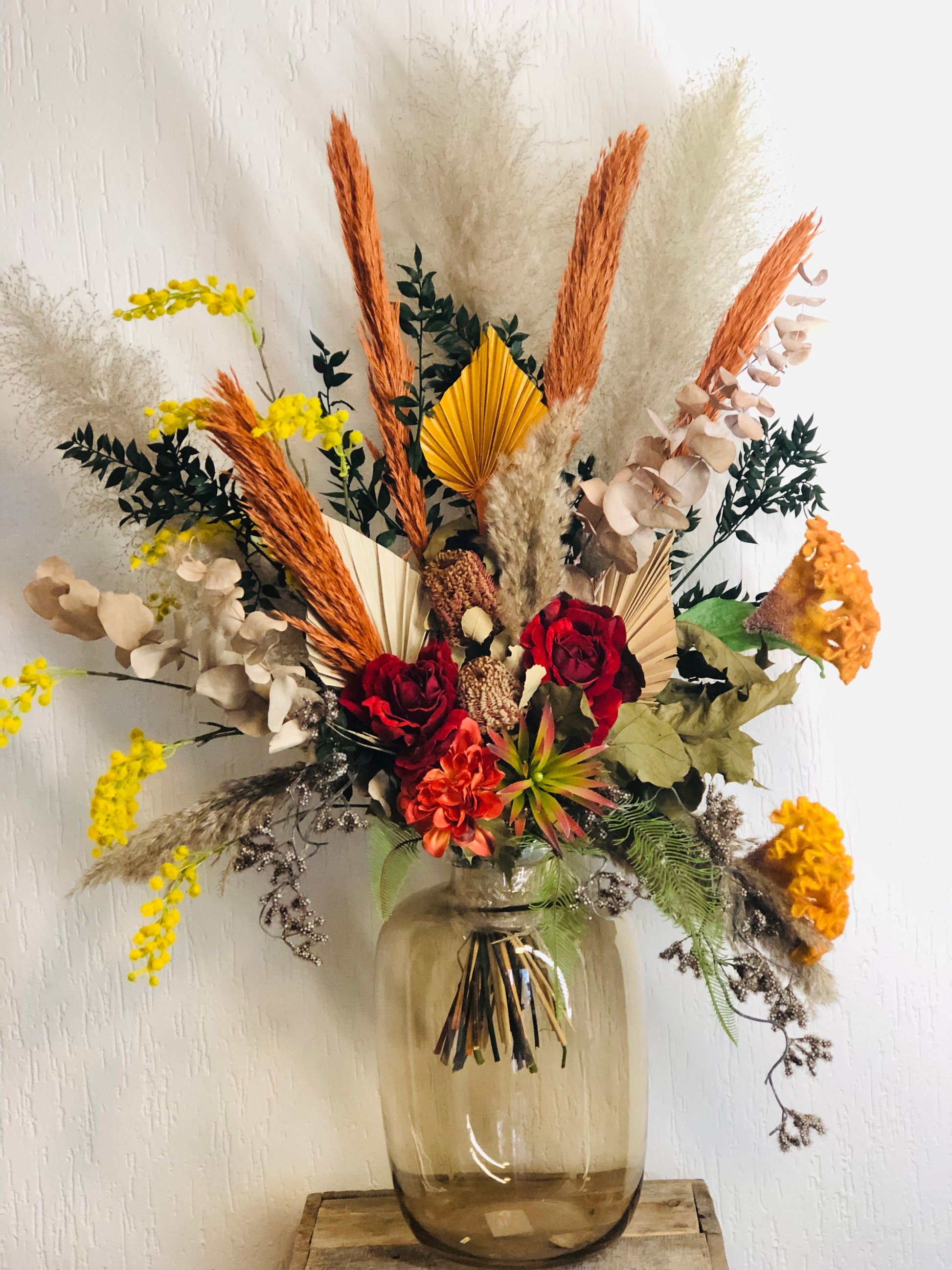 Zijdebloemen in vaas| zijdebloemen| unieke kunstbloemen| kunstbloemen in vaas