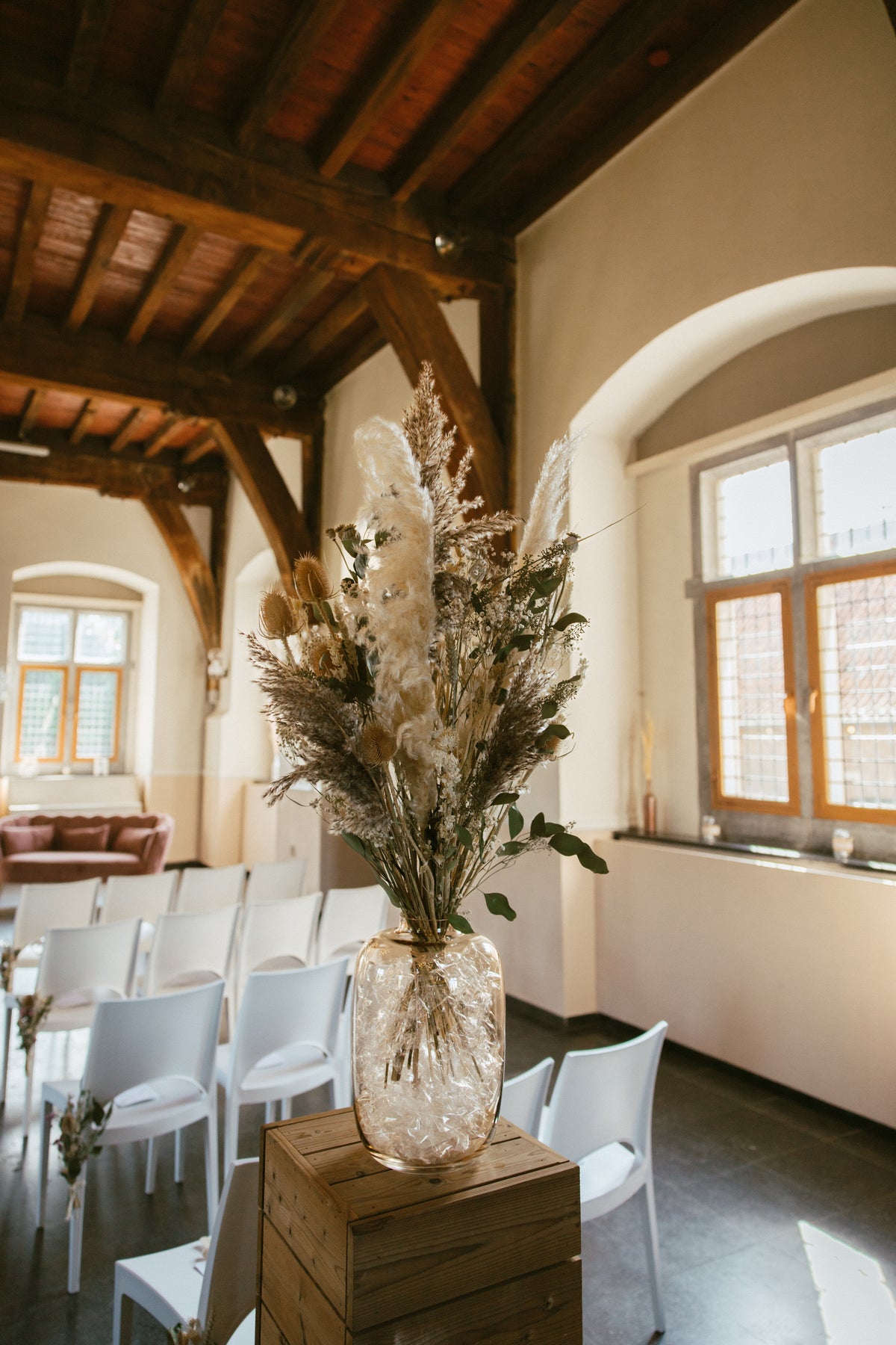 Pakket Middel - Bruidsbloemen van Zijden en Droogbloemen