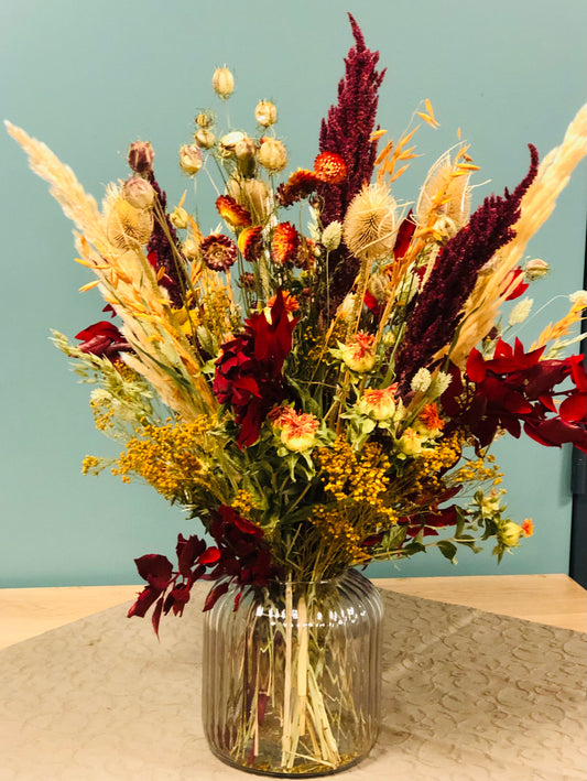 Diy droogboeket| veldboeket leren maken workshop| boeket diy| bloemschiknpakket| magical flower