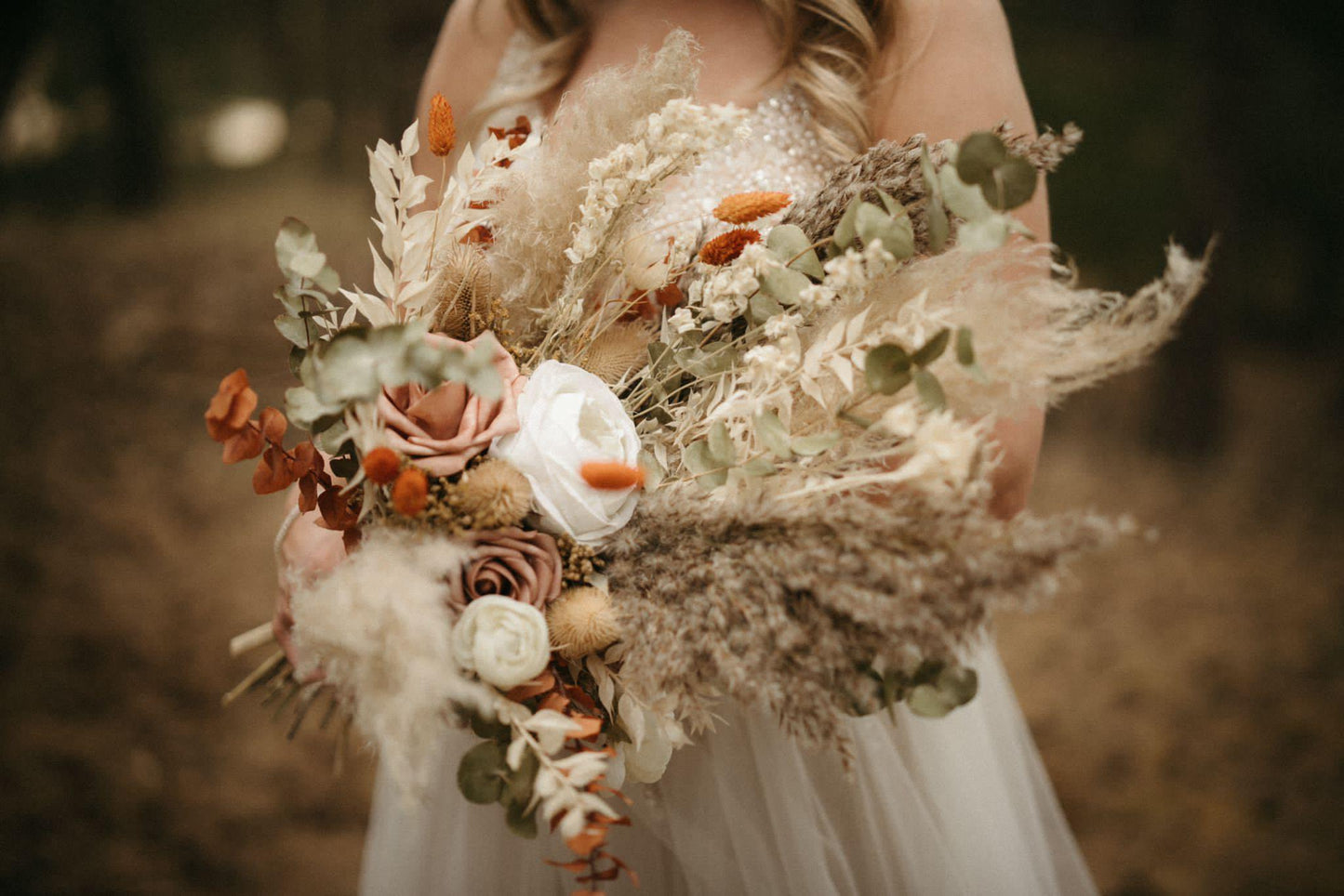 Pakket Middel - Bruidsbloemen van Zijden en Droogbloemen