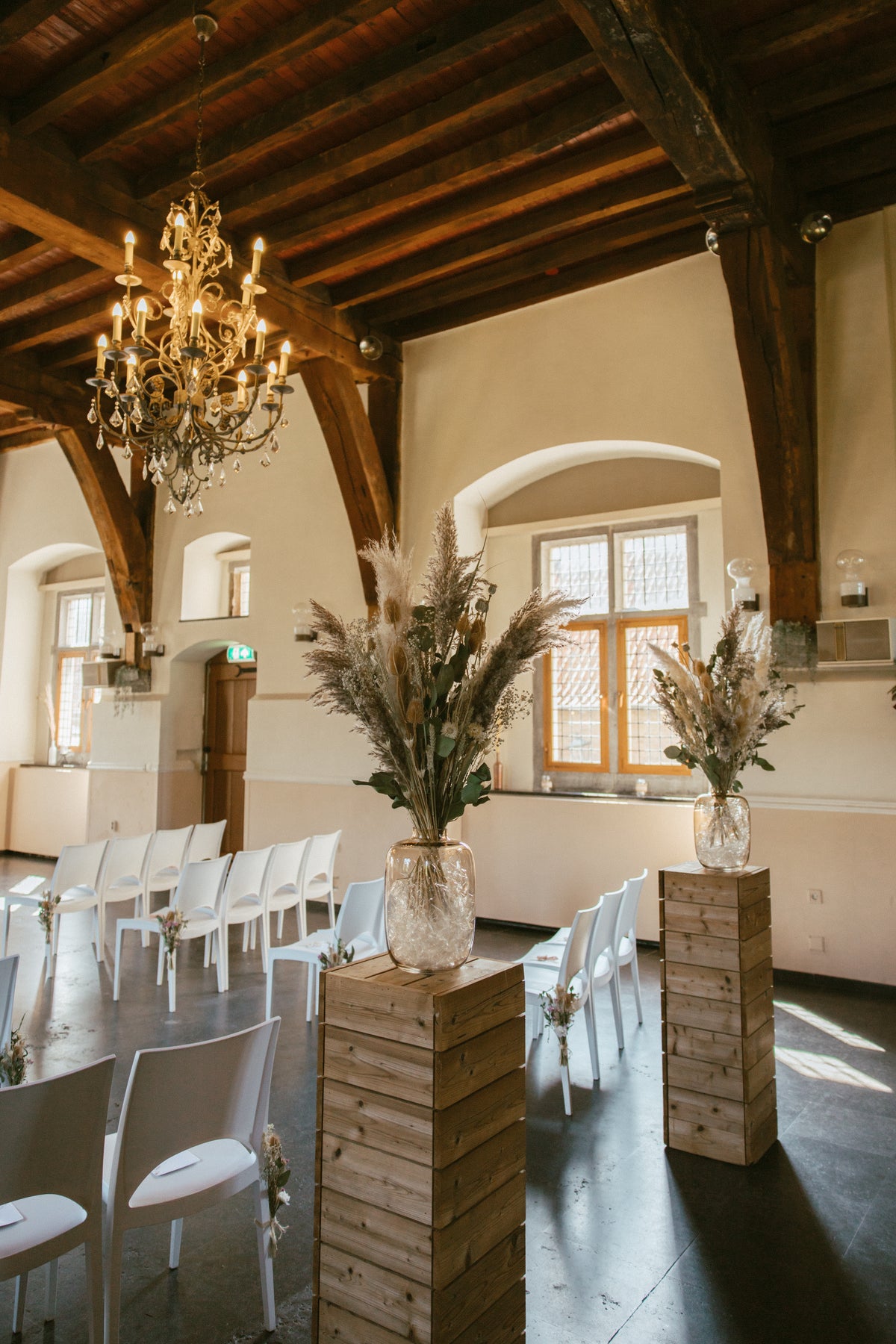 Pakket Middel - Bruidsbloemen van Zijden en Droogbloemen