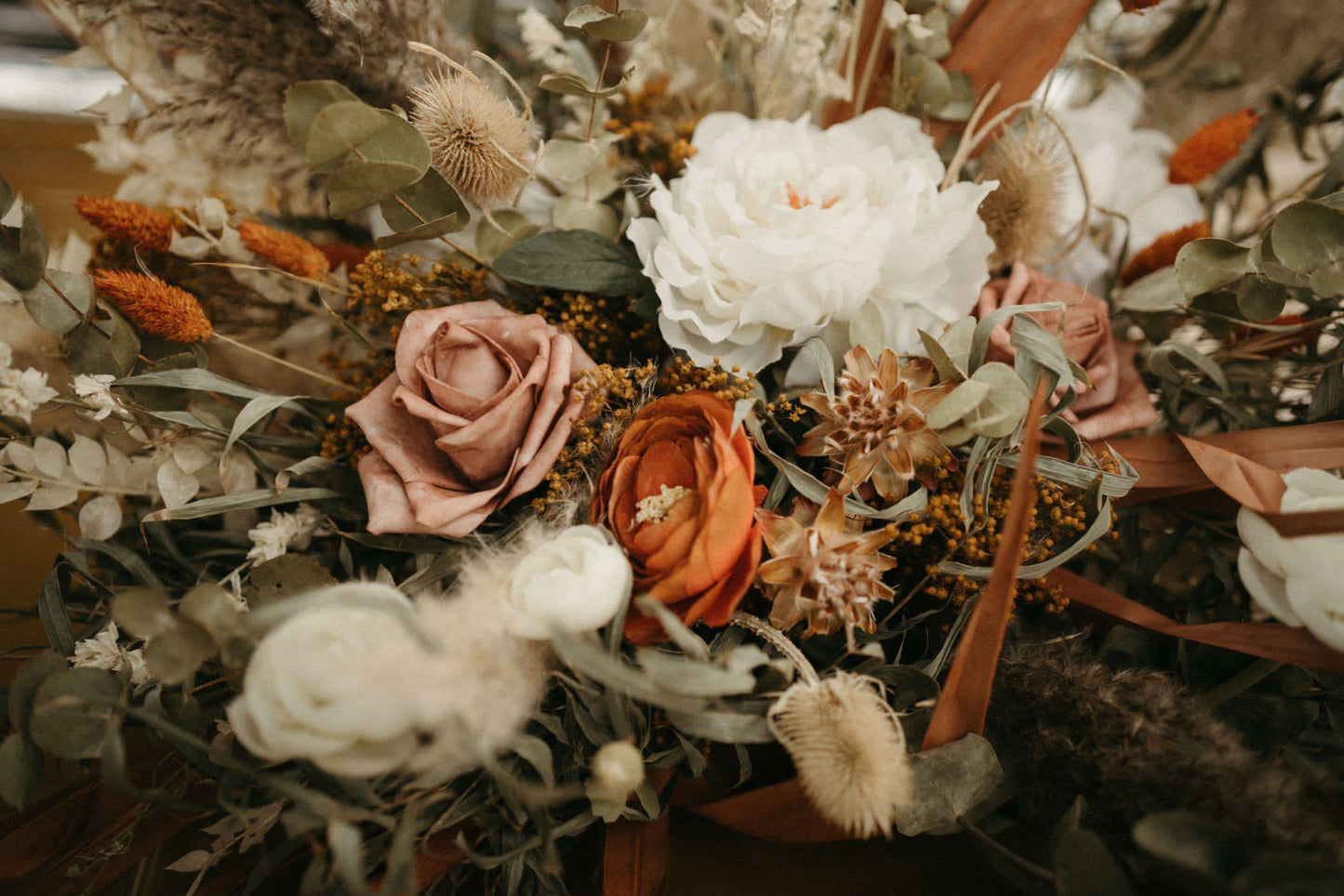 Pakket Middel - Bruidsbloemen van Zijden en Droogbloemen