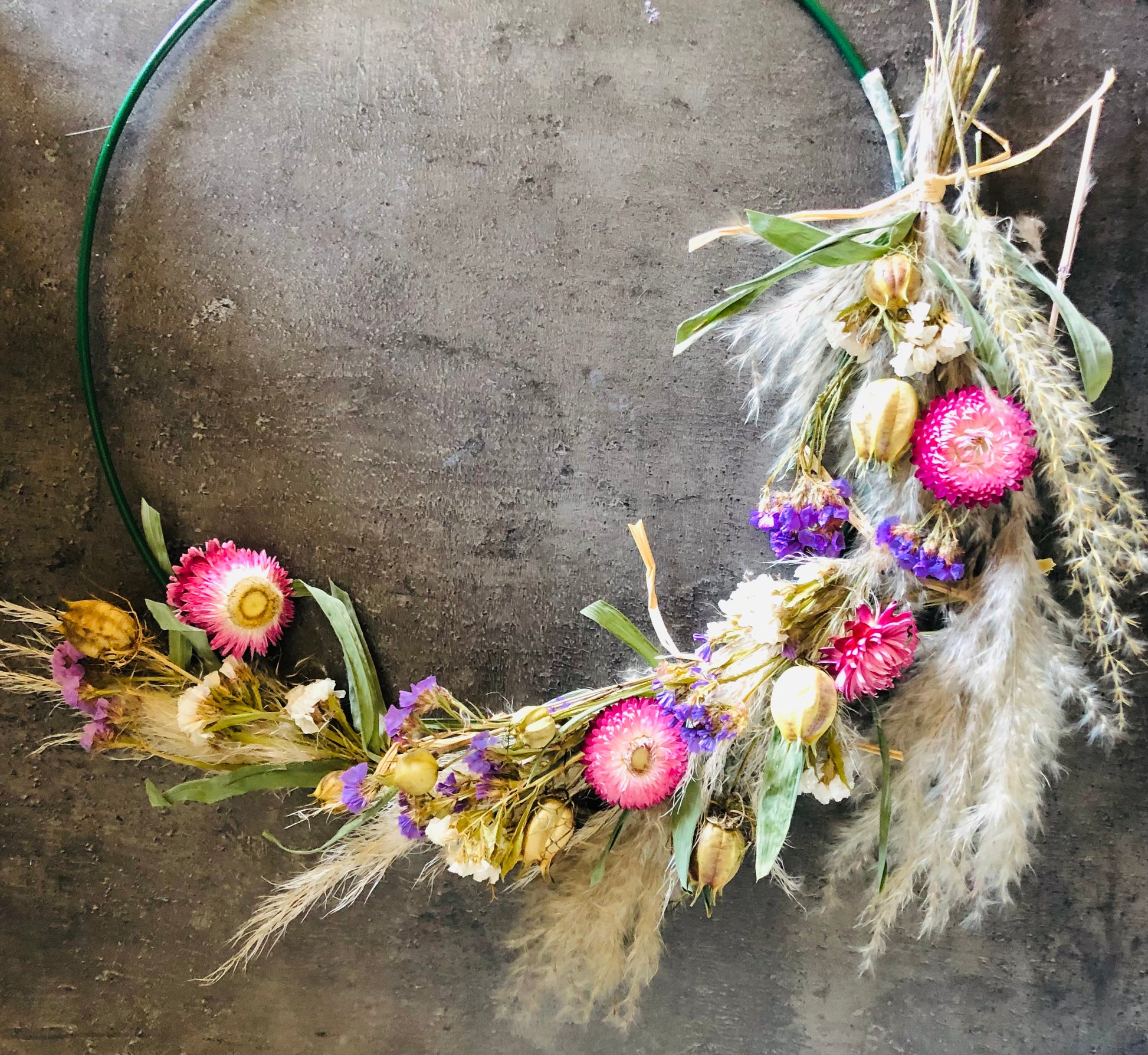 mini droogbloemenkransje| bachelorette box| droogbloemenkransje maken