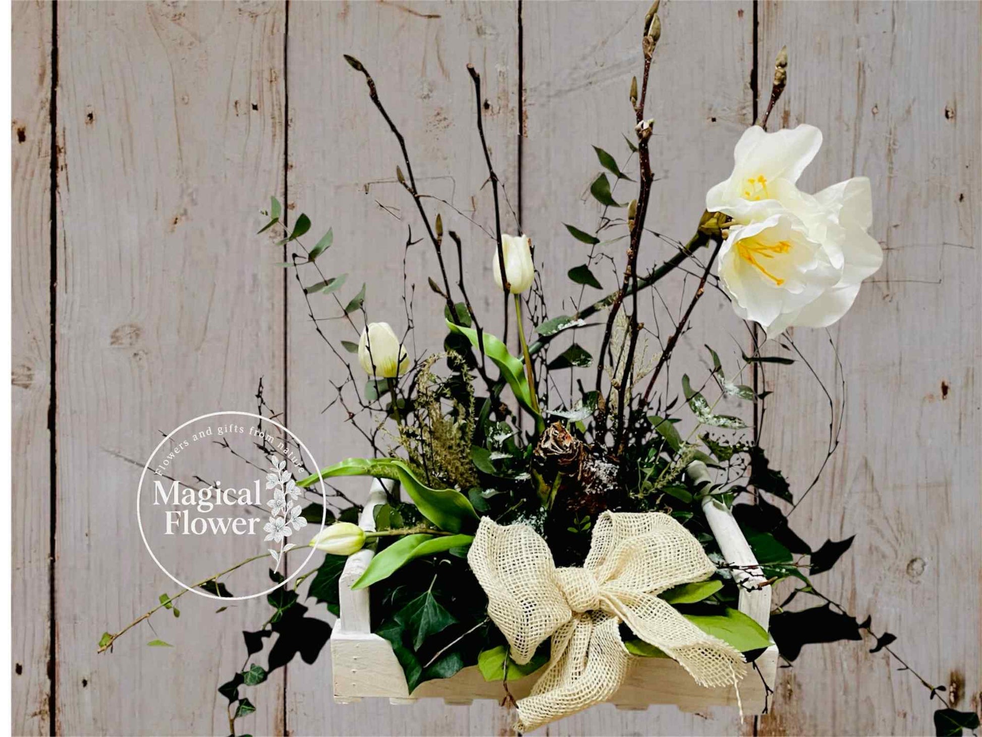 bloemschikken vooraar| bloemschikken voorjaar 2025| magical flower|bloemschikpakket| bloemschikpakketten|bloemschikken voorjaar thuis|DIY voorjaar| landelijk voorjaarstuk maken