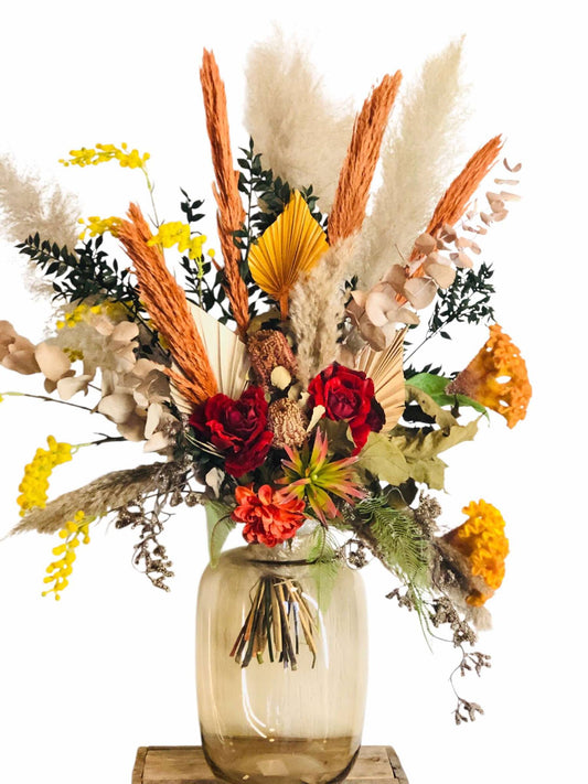 Zijden bloemen in vaas| zijdebloemen| unieke kunstbloemen| kunstbloemen in vaas